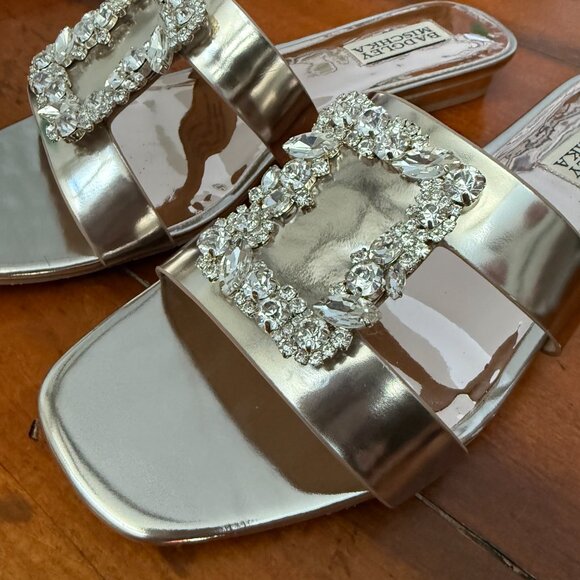 Badgley Mischka Collection Josette Slide Sandals, Champagne Gold, size 8, NIB - Picture 12 of 13